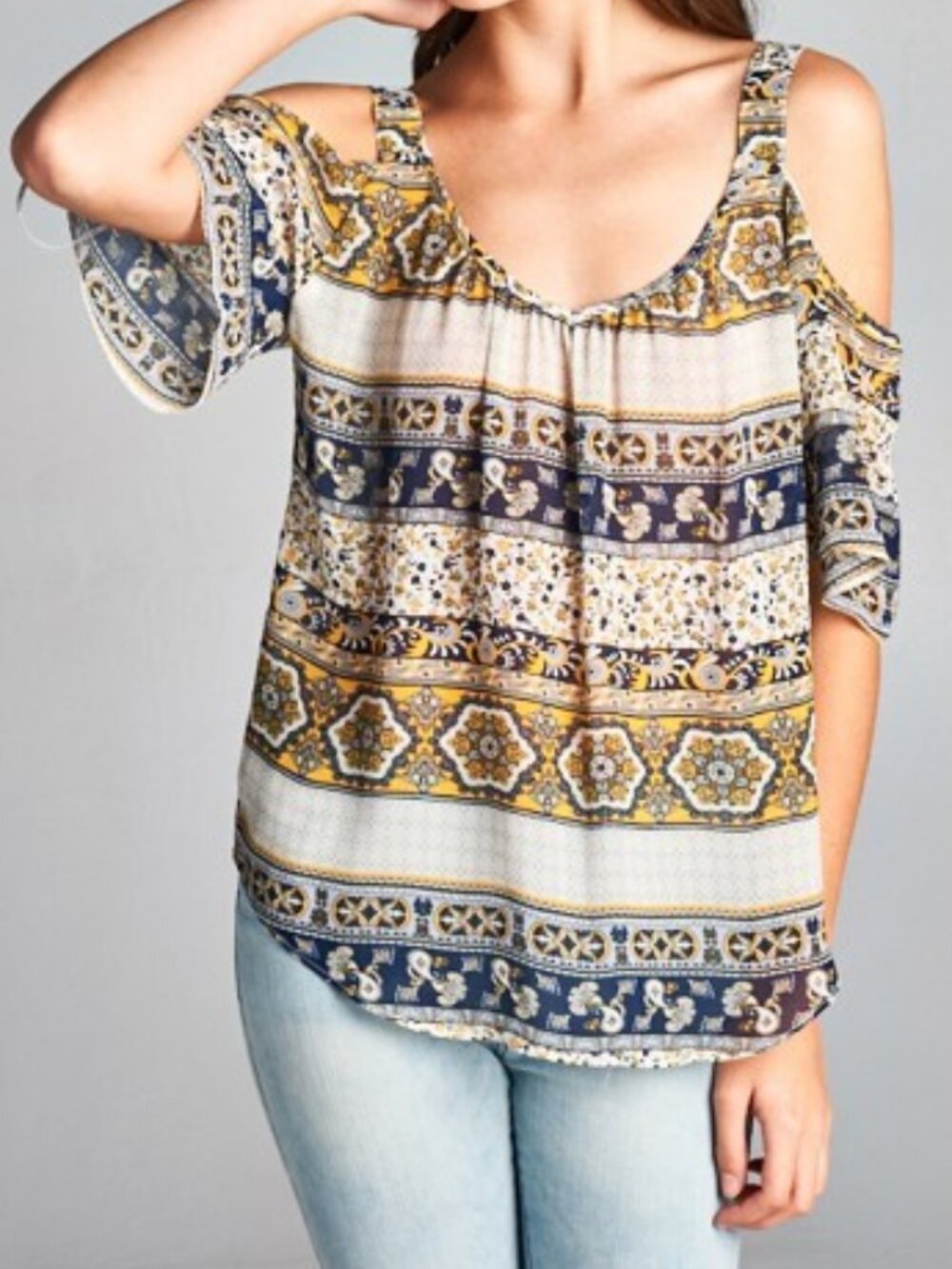 Cold Shoulder Boho Blouse